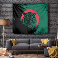 Bangladesh Bengal Tiger Tapestry with National Flag and Emblem Design