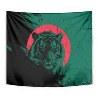 Bangladesh Bengal Tiger Tapestry with National Flag and Emblem Design