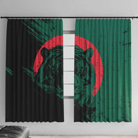 Bangladesh Bengal Tiger Window Curtain with National Flag and Emblem Design