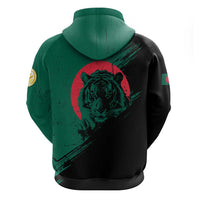 Bangladesh Bengal Tiger Zip Hoodie with National Flag and Emblem Design
