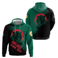 Bangladesh Bengal Tiger Zip Hoodie with National Flag and Emblem Design