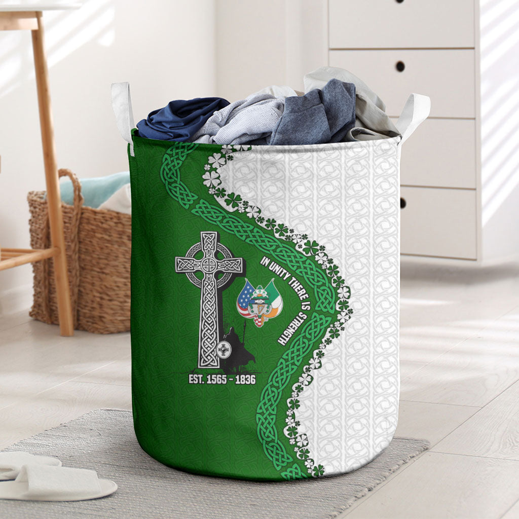 Ancient Order Of Hibernians Laundry Basket Celtic Cross Irish American Flag Heritage