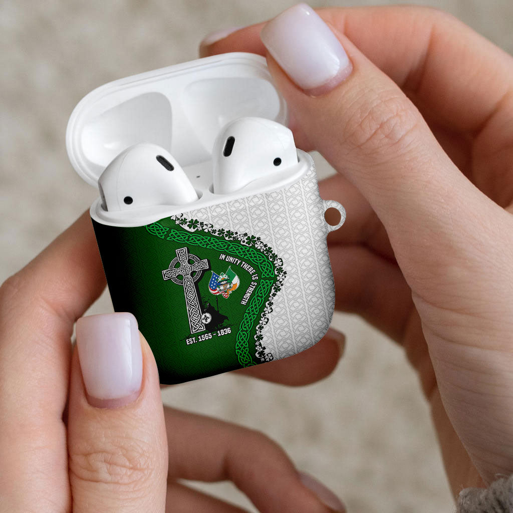 Ancient Order Of Hibernians AirPods Case Celtic Cross Irish American Flag Heritage
