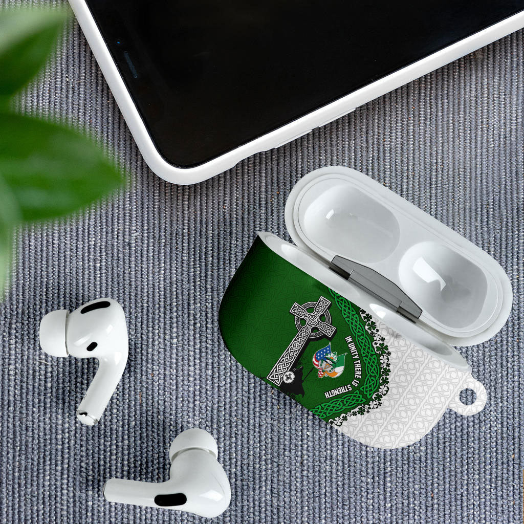 Ancient Order Of Hibernians AirPods Case Celtic Cross Irish American Flag Heritage