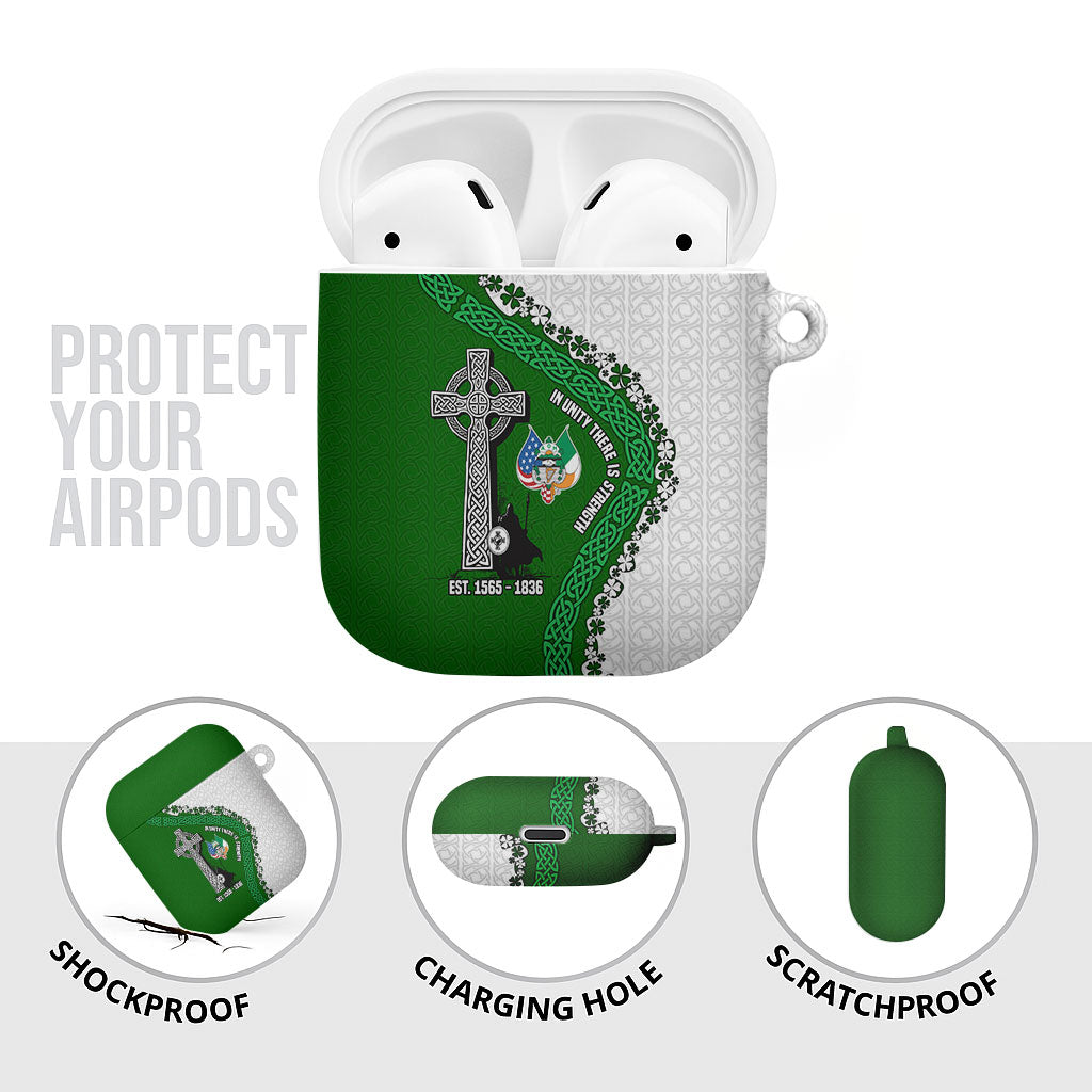 Ancient Order Of Hibernians AirPods Case Celtic Cross Irish American Flag Heritage