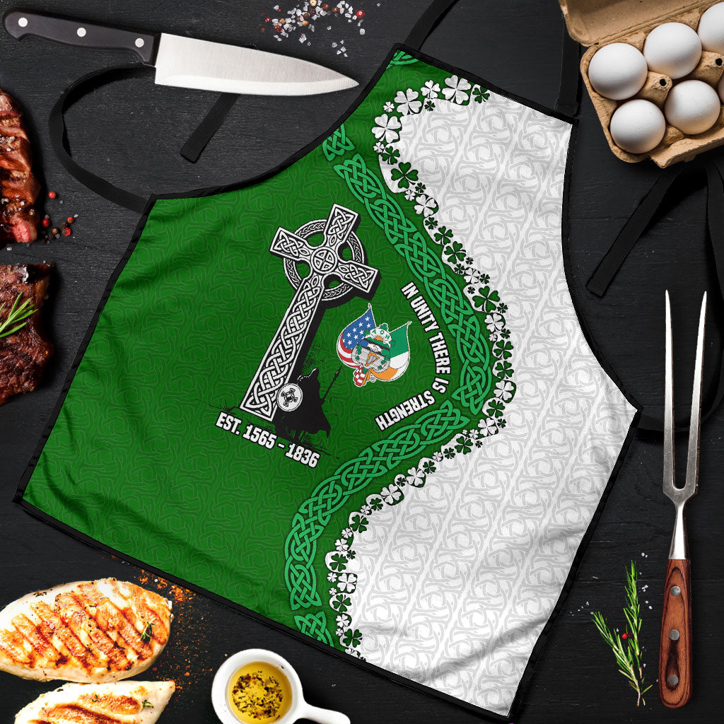 Ancient Order Of Hibernians Apron Celtic Cross Irish American Flag Heritage