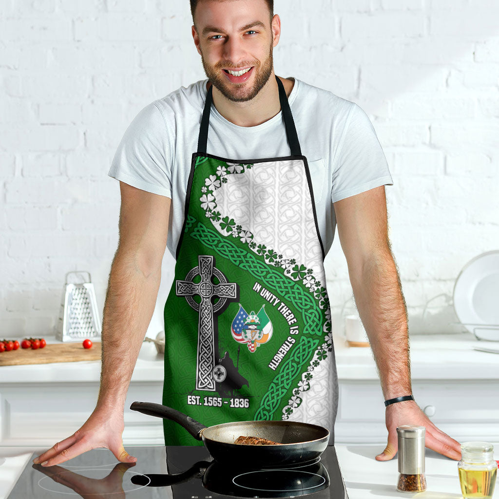 Ancient Order Of Hibernians Apron Celtic Cross Irish American Flag Heritage