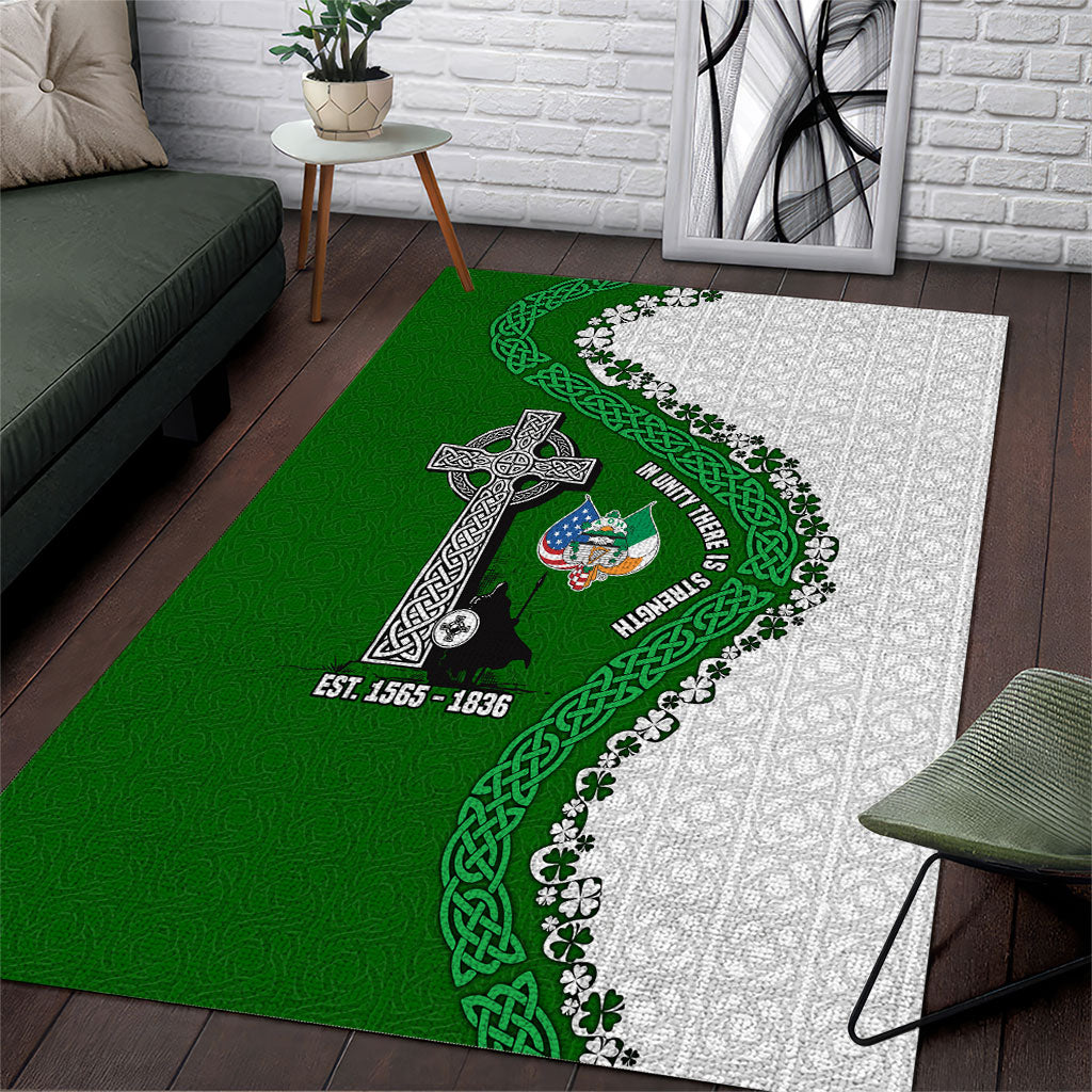 Ancient Order Of Hibernians Area Rug Celtic Cross Irish American Flag Heritage