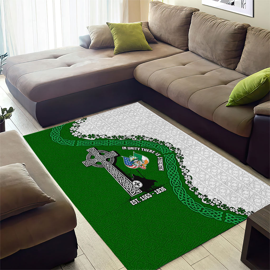 Ancient Order Of Hibernians Area Rug Celtic Cross Irish American Flag Heritage