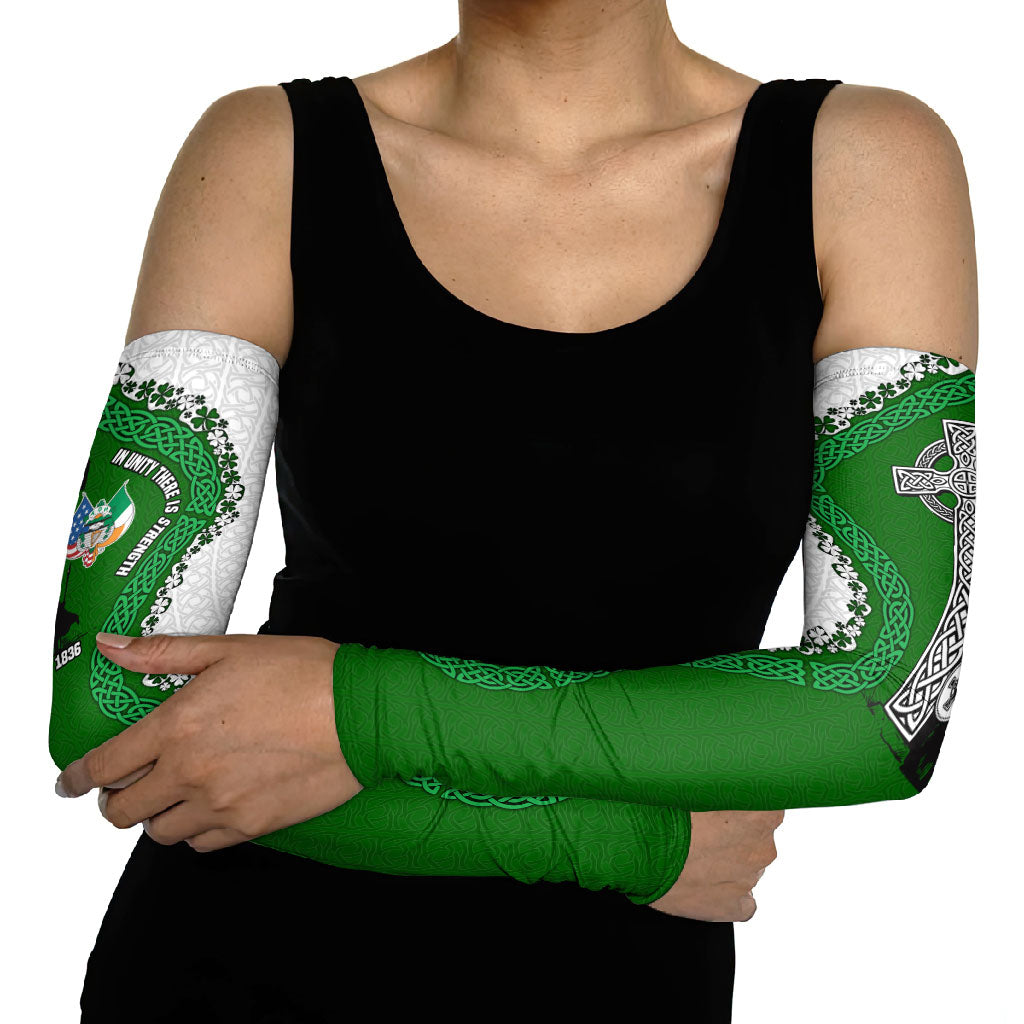 Ancient Order Of Hibernians Arm Sleeves Celtic Cross Irish American Flag Heritage