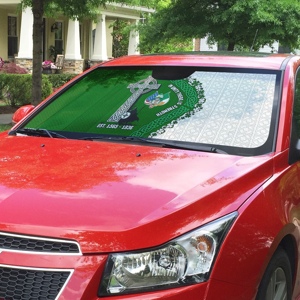 Ancient Order Of Hibernians Auto Sun Shade Celtic Cross Irish American Flag Heritage