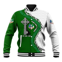 Ancient Order Of Hibernians Baseball Jacket Celtic Cross Irish American Flag Heritage