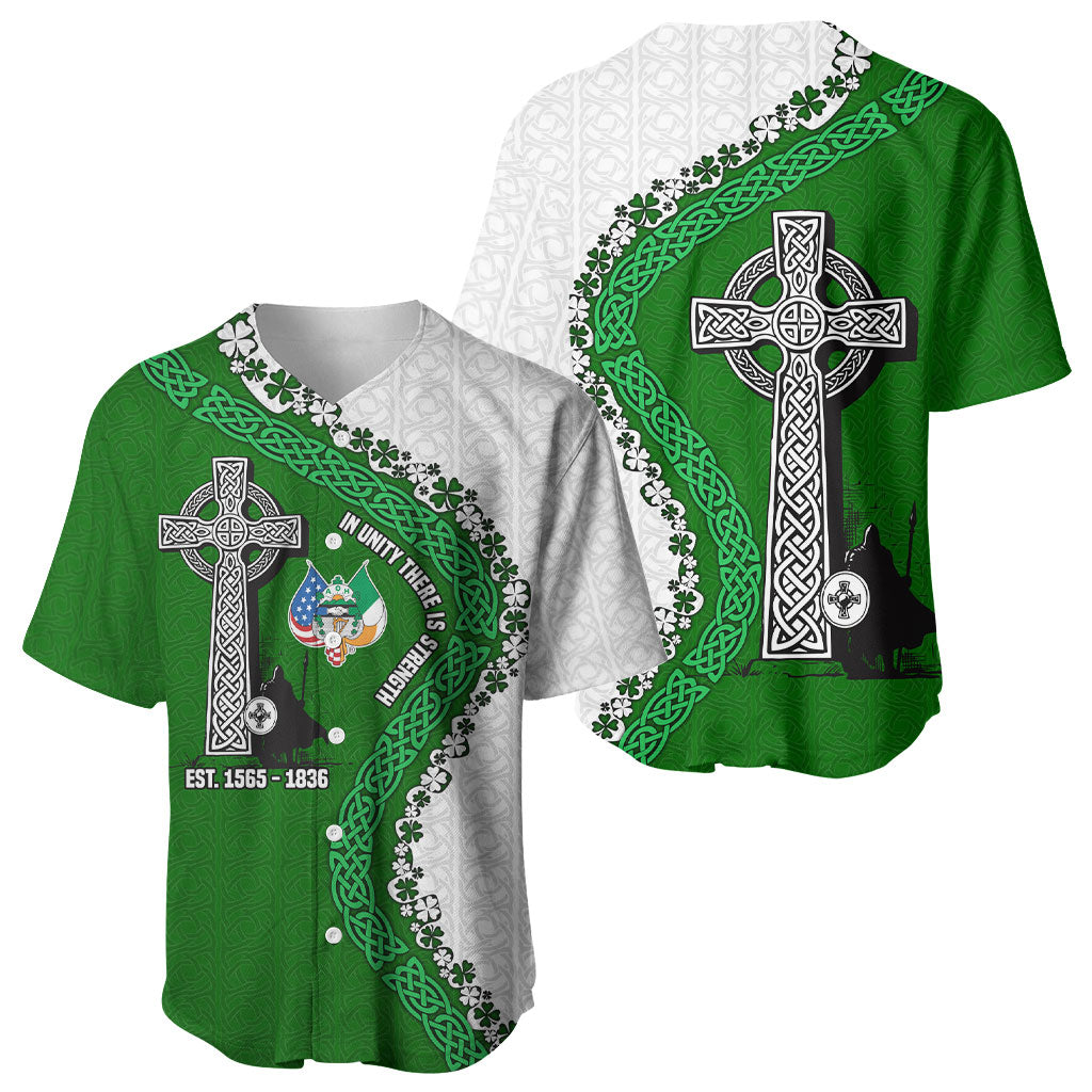 Ancient Order Of Hibernians Baseball Jersey Celtic Cross Irish American Flag Heritage