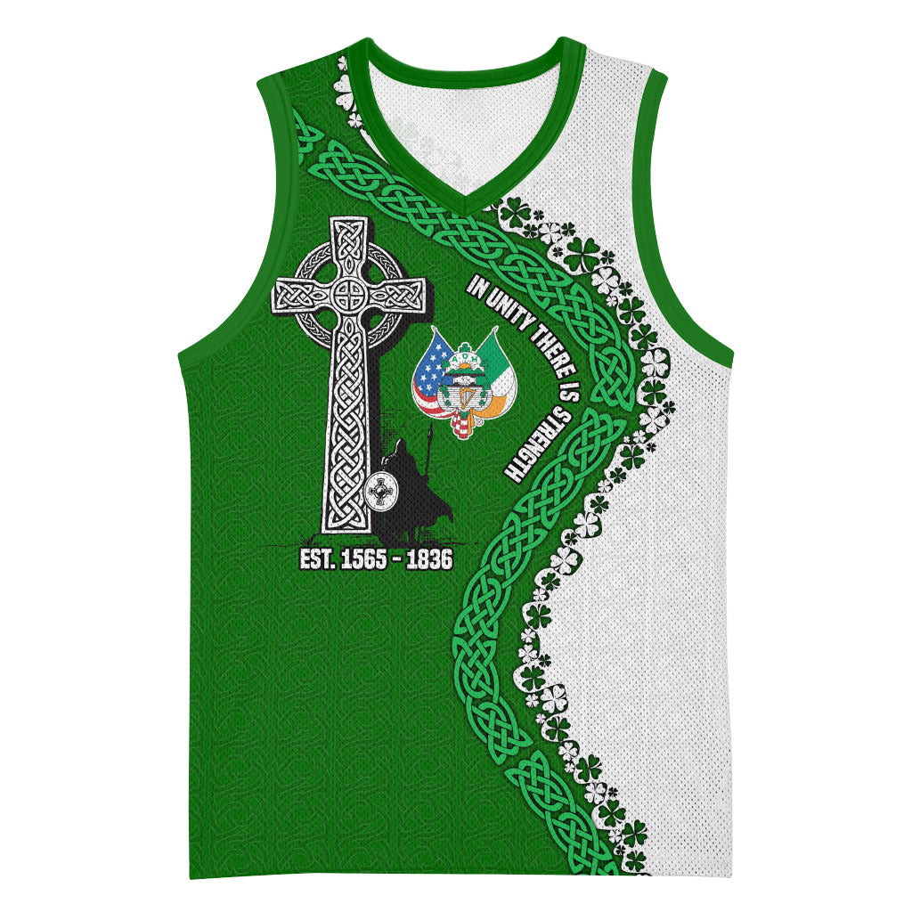 Ancient Order Of Hibernians Basketball Jersey Celtic Cross Irish American Flag Heritage