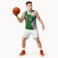 Ancient Order Of Hibernians Basketball Jersey Celtic Cross Irish American Flag Heritage