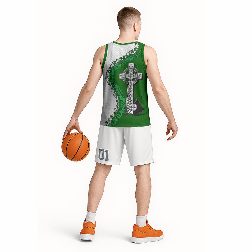 Ancient Order Of Hibernians Basketball Jersey Celtic Cross Irish American Flag Heritage