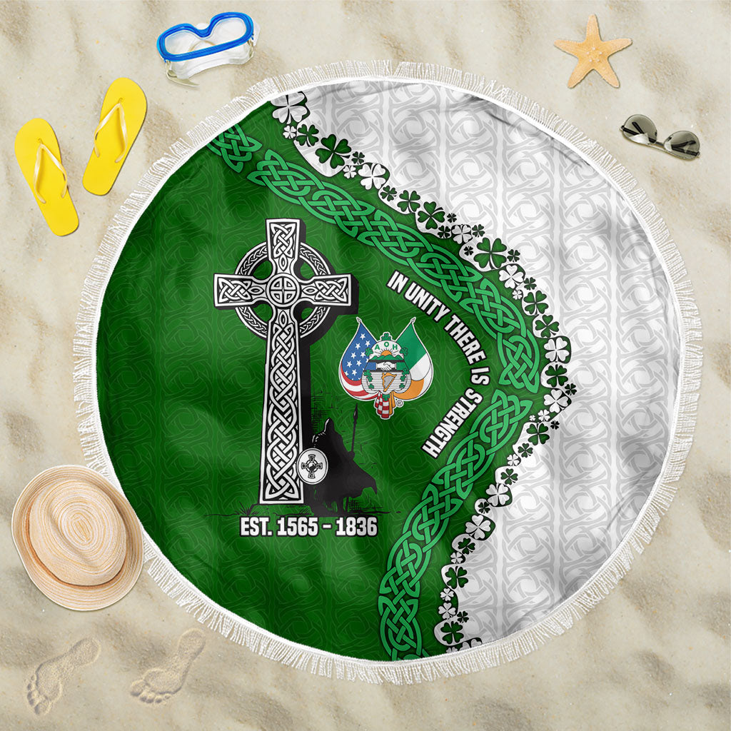 Ancient Order Of Hibernians Beach Blanket Celtic Cross Irish American Flag Heritage