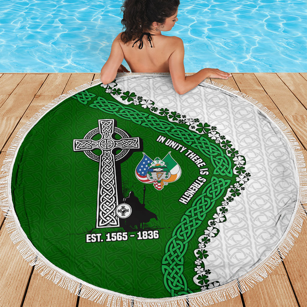 Ancient Order Of Hibernians Beach Blanket Celtic Cross Irish American Flag Heritage