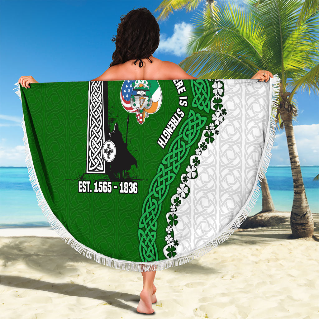 Ancient Order Of Hibernians Beach Blanket Celtic Cross Irish American Flag Heritage