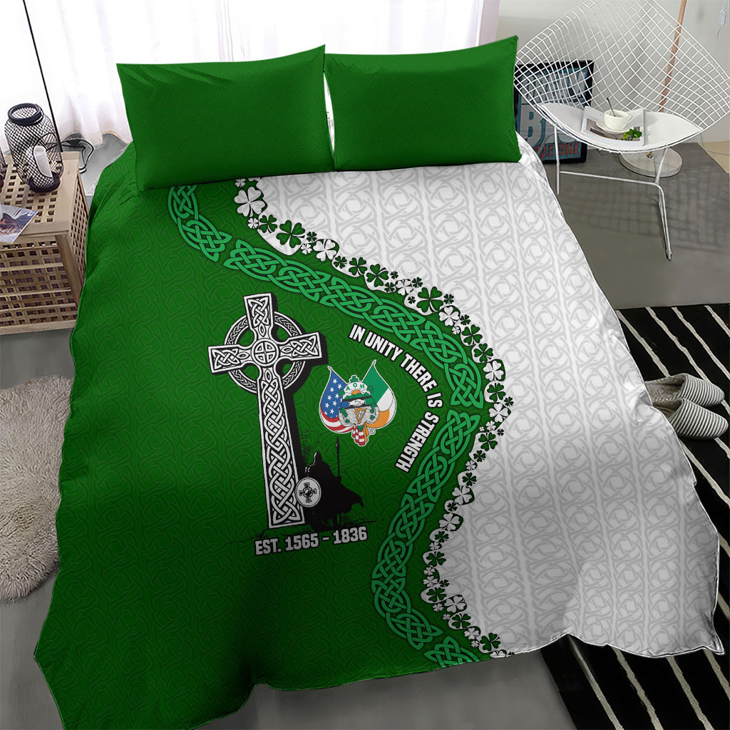 Ancient Order Of Hibernians Bedding Set Celtic Cross Irish American Flag Heritage