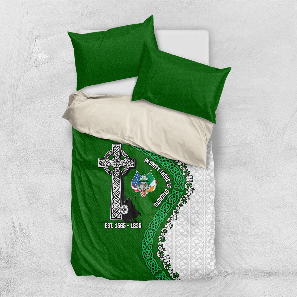 Ancient Order Of Hibernians Bedding Set Celtic Cross Irish American Flag Heritage