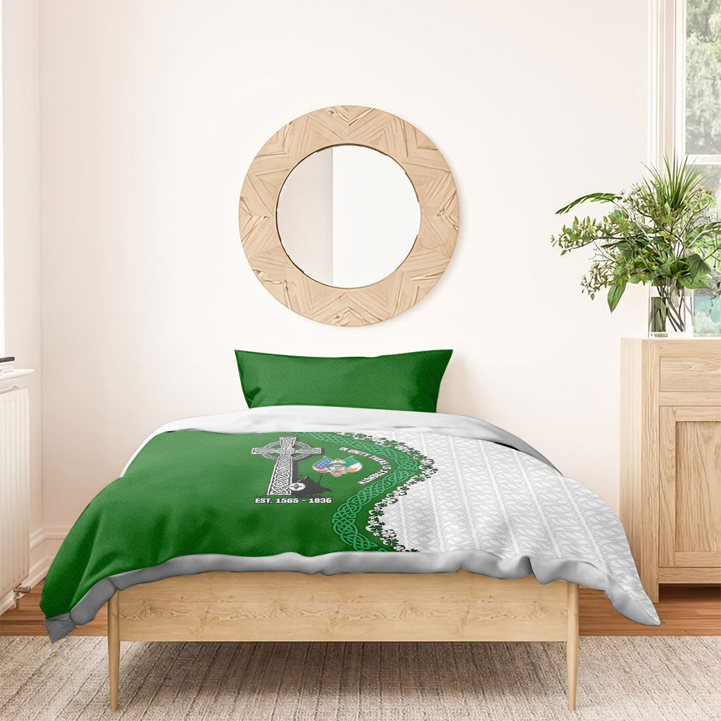 Ancient Order Of Hibernians Bedding Set Celtic Cross Irish American Flag Heritage