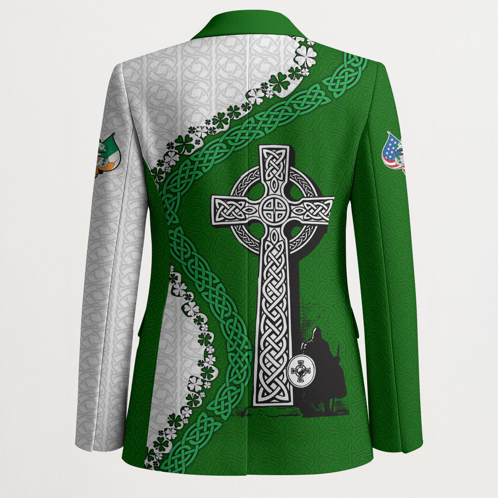 Ancient Order Of Hibernians Blazer Celtic Cross Irish American Flag Heritage