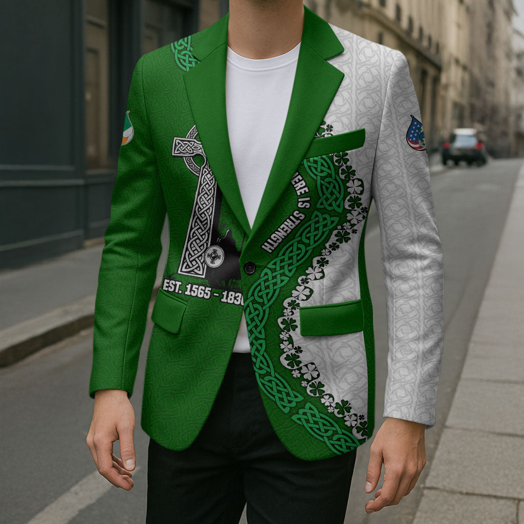 Ancient Order Of Hibernians Blazer Celtic Cross Irish American Flag Heritage