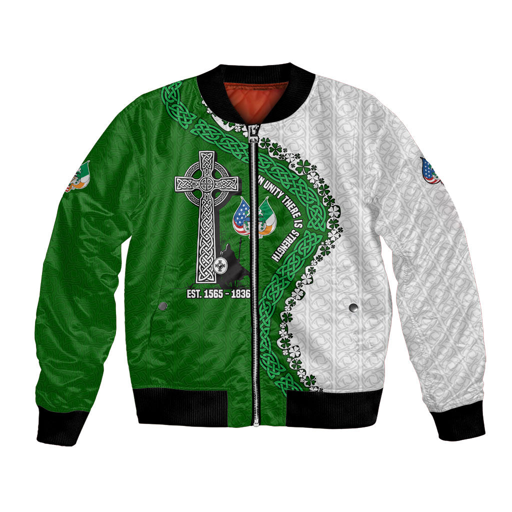 Ancient Order Of Hibernians Bomber Jacket Celtic Cross Irish American Flag Heritage