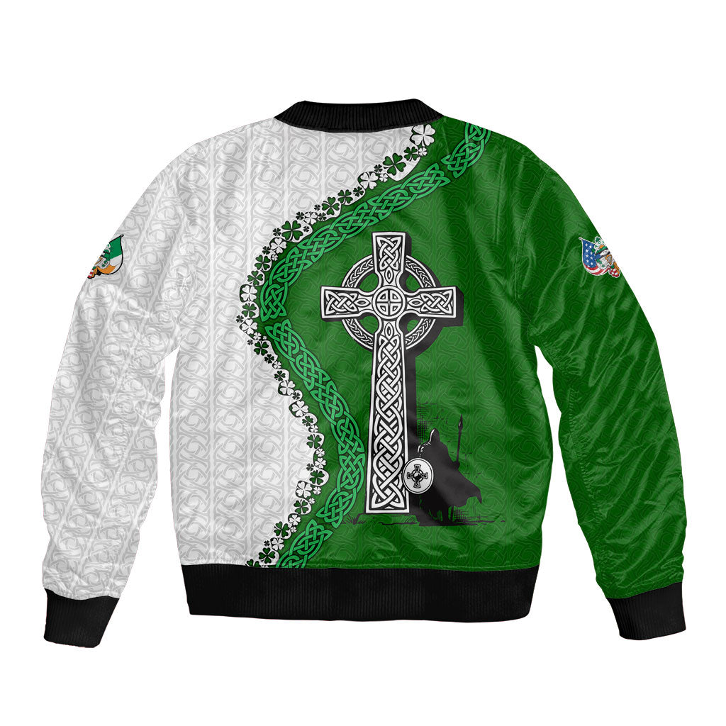 Ancient Order Of Hibernians Bomber Jacket Celtic Cross Irish American Flag Heritage
