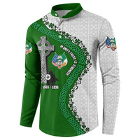 Ancient Order Of Hibernians Button Sweatshirt Celtic Cross Irish American Flag Heritage