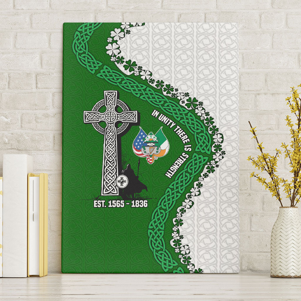Ancient Order Of Hibernians Canvas Wall Art Celtic Cross Irish American Flag Heritage