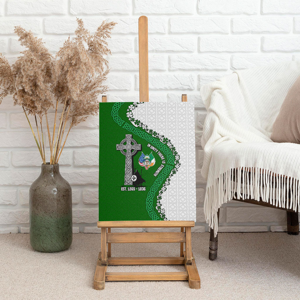Ancient Order Of Hibernians Canvas Wall Art Celtic Cross Irish American Flag Heritage