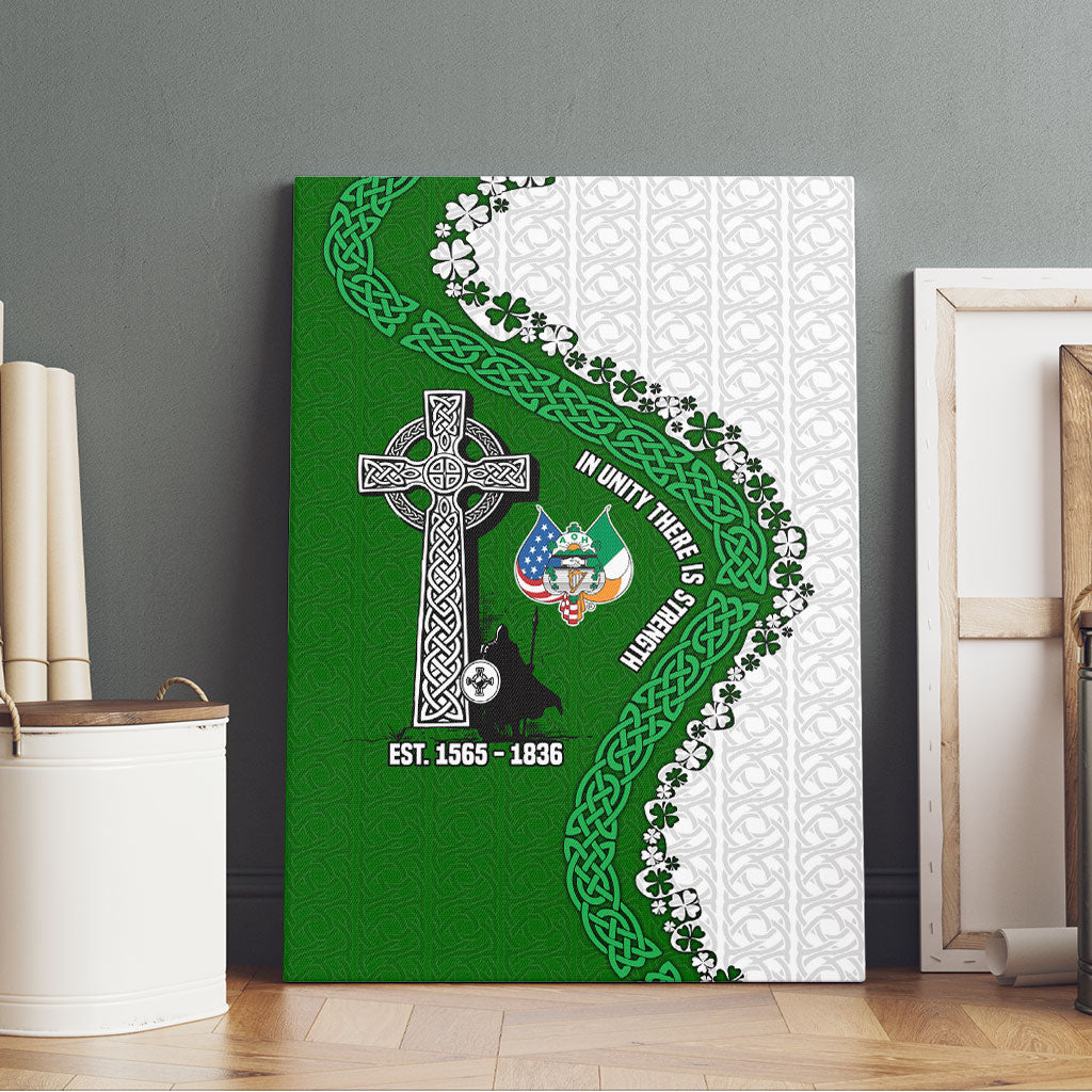 Ancient Order Of Hibernians Canvas Wall Art Celtic Cross Irish American Flag Heritage