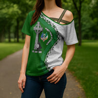 Ancient Order Of Hibernians Cross Shoulder Shirt Celtic Cross Irish American Flag Heritage