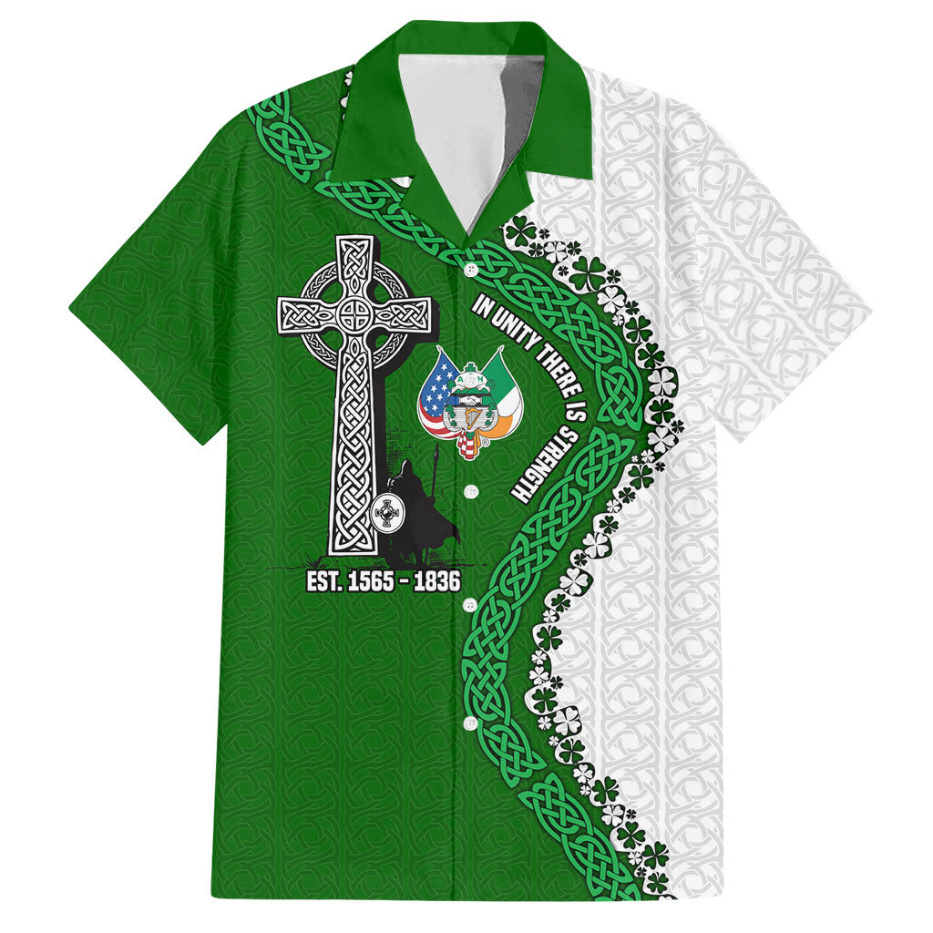 Ancient Order Of Hibernians Hawaiian Shirt Celtic Cross Irish American Flag Heritage