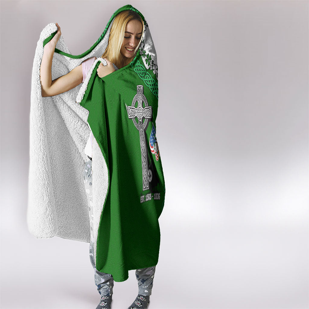 Ancient Order Of Hibernians Hooded Blanket Celtic Cross Irish American Flag Heritage