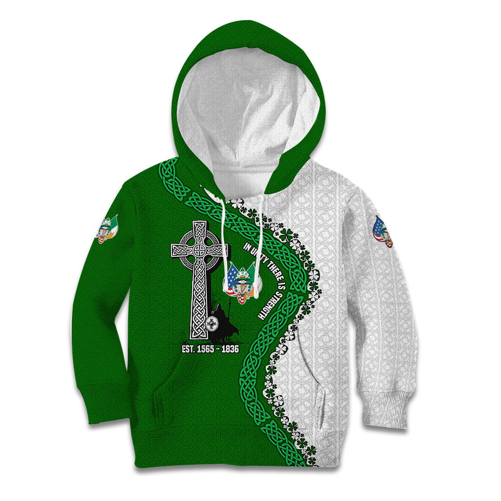Ancient Order Of Hibernians Kid Hoodie Celtic Cross Irish American Flag Heritage