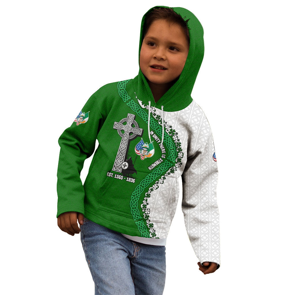 Ancient Order Of Hibernians Kid Hoodie Celtic Cross Irish American Flag Heritage