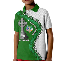 Ancient Order Of Hibernians Kid Polo Shirt Celtic Cross Irish American Flag Heritage