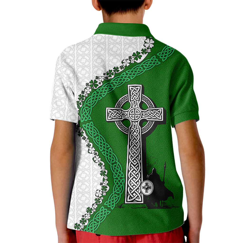 Ancient Order Of Hibernians Kid Polo Shirt Celtic Cross Irish American Flag Heritage