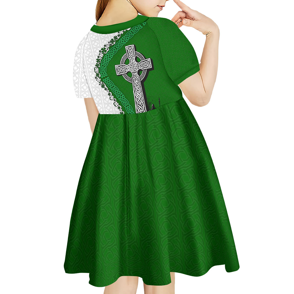 Ancient Order Of Hibernians Kid Short Sleeve Dress Celtic Cross Irish American Flag Heritage