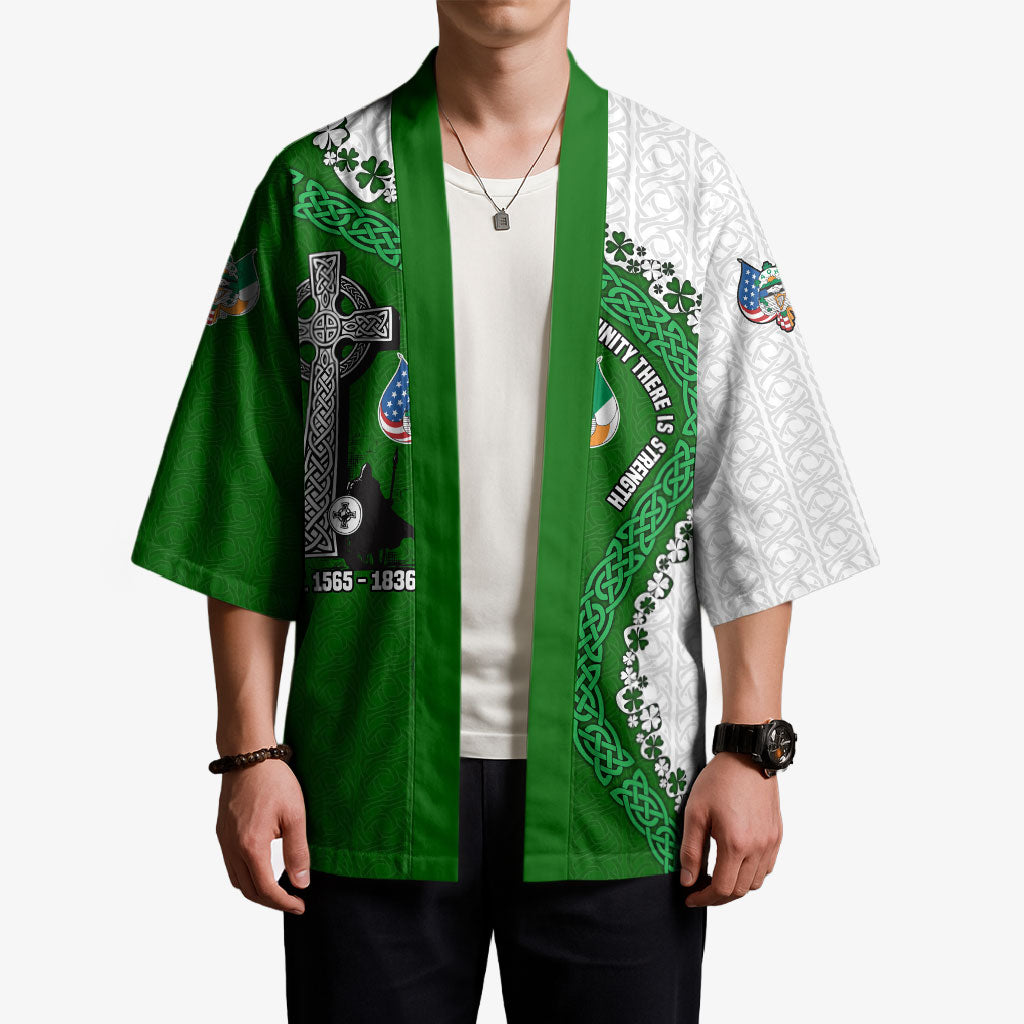 Ancient Order Of Hibernians Kimono Celtic Cross Irish American Flag Heritage