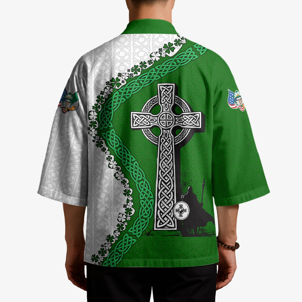 Ancient Order Of Hibernians Kimono Celtic Cross Irish American Flag Heritage