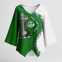 Ancient Order Of Hibernians Kimono Sleeve Blouse Celtic Cross Irish American Flag Heritage