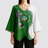 Ancient Order Of Hibernians Kimono Sleeve Blouse Celtic Cross Irish American Flag Heritage