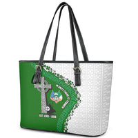 Ancient Order Of Hibernians Leather Tote Bag Celtic Cross Irish American Flag Heritage