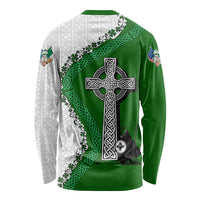Ancient Order Of Hibernians Long Sleeve Shirt Celtic Cross Irish American Flag Heritage