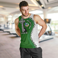 Ancient Order Of Hibernians Men Tank Top Celtic Cross Irish American Flag Heritage