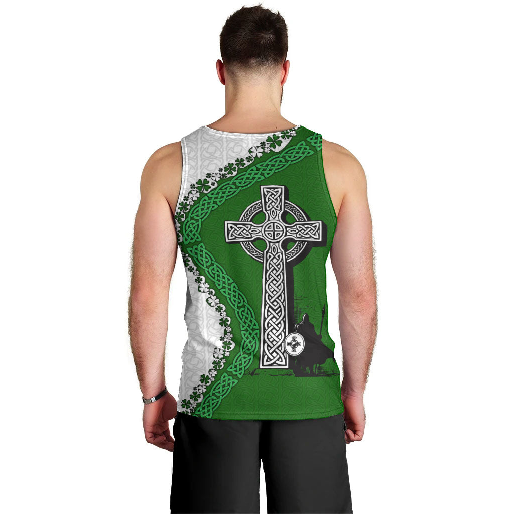 Ancient Order Of Hibernians Men Tank Top Celtic Cross Irish American Flag Heritage